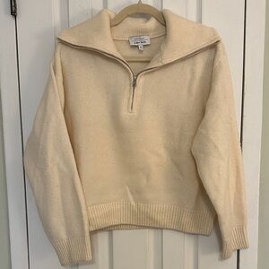 & Other Stories Beige Zip-Up Sweater